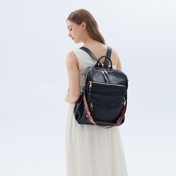 Makes Backpack Purse for Women PU Leather Travel Satchel Handbag Convertible Design Bag with Purse 2 Piece 12 Inch