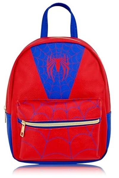 Marvel Spiderman Backpack for Men, Women, Unisex | Cute PU Leather 10" Spider-Man Mini Backpack Purse Shoulder Purse | Spiderman Bag and Spiderman Accessories