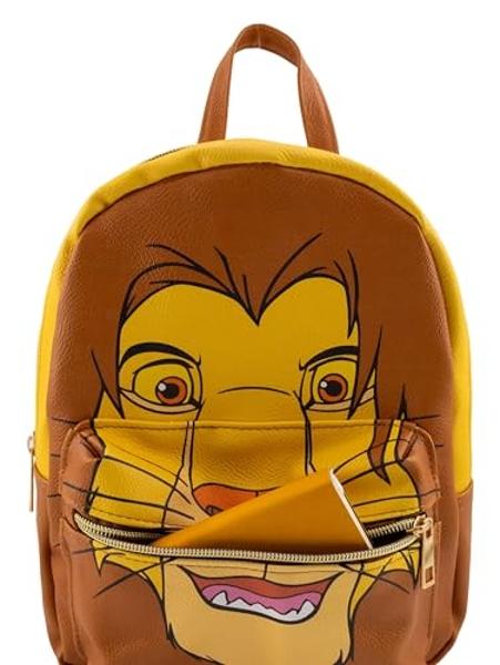 Disney Lion King Backpack for Women, Men, Boys, Girls, Unisex | Cute PU Leather 10" Simba Mini Backpack Purse Shoulder Purse | Lion King Bag and Lion King Accessories