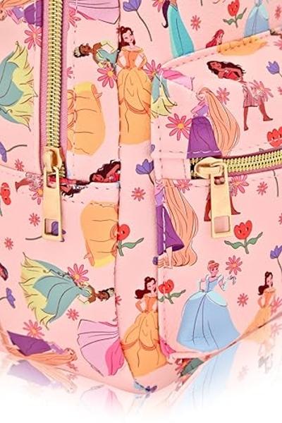 Disney Princess Backpack for Women, Men, Unisex | Cute PU Leather 10" Mini Princess Backpack Purse Shoulder Purse | Princess Bag and Princess Accessories