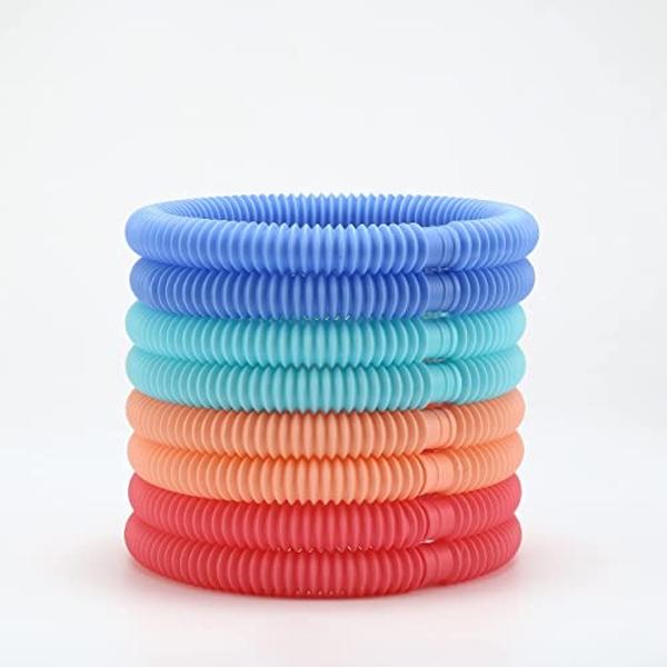 Special Supplies Fun Pull and Stretch Tubes for Kids - Pop, Bend, Build, and Connect Toy, Provide Tactile and Auditory Sensory Play, Colorful, Heavy-Duty Plastic (8-Pack Pastel Col