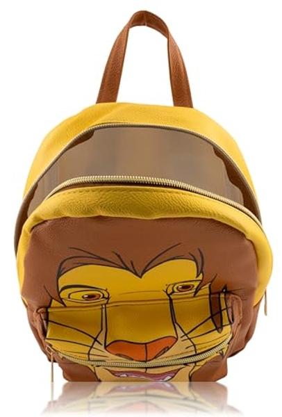 Disney Lion King Backpack for Women, Men, Boys, Girls, Unisex | Cute PU Leather 10" Simba Mini Backpack Purse Shoulder Purse | Lion King Bag and Lion King Accessories