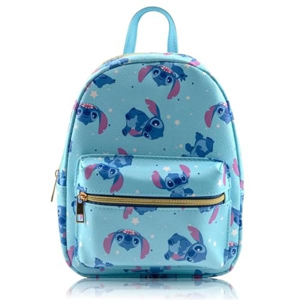 Disney Lilo and Stitch Backpack for Women, Men, Boys, Girls, Unisex | Cute PU Leather 10" Stitch Mini Backpack Purse Shoulder Purse | Stitch Bag and Stitch Accessories