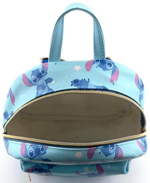 Disney Lilo and Stitch Backpack for Women, Men, Boys, Girls, Unisex | Cute PU Leather 10" Stitch Mini Backpack Purse Shoulder Purse | Stitch Bag and Stitch Accessories