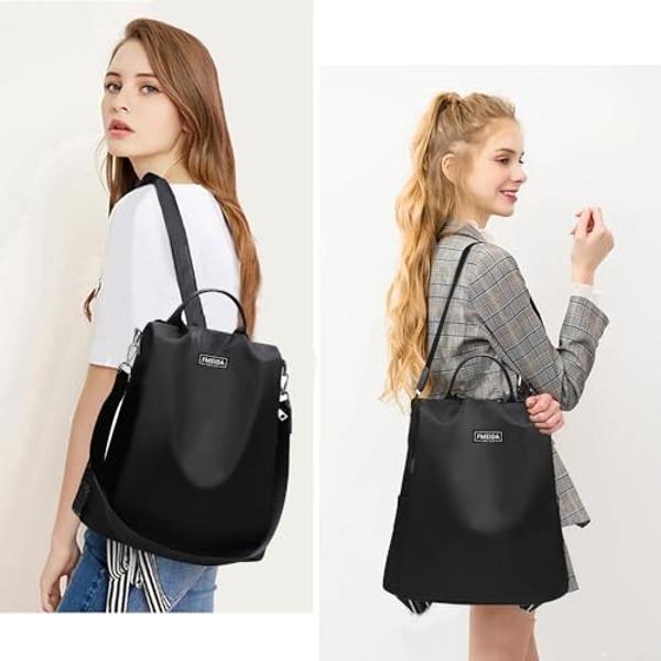 Large Travel Backpack for Women Waterproof Back Pack Black Shoulder Bag Fashion Backpack Purse Anti-Theft Daypack for College Work