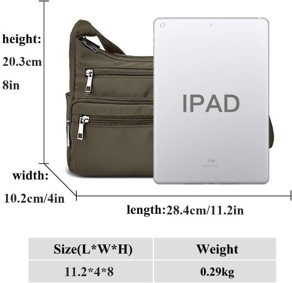Volcanic Rock Lightweight Shoulder Bags Messenger Handbags Multi Pocket Nylon Waterproof Crossbody Bags