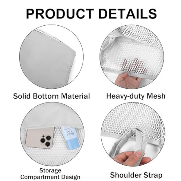 VOROLO Mesh Tote Beach Bag,Women Fairycore Hobo Bag,Shoulder Bag,Soft Summer Casual Crochet Bags(Gray)