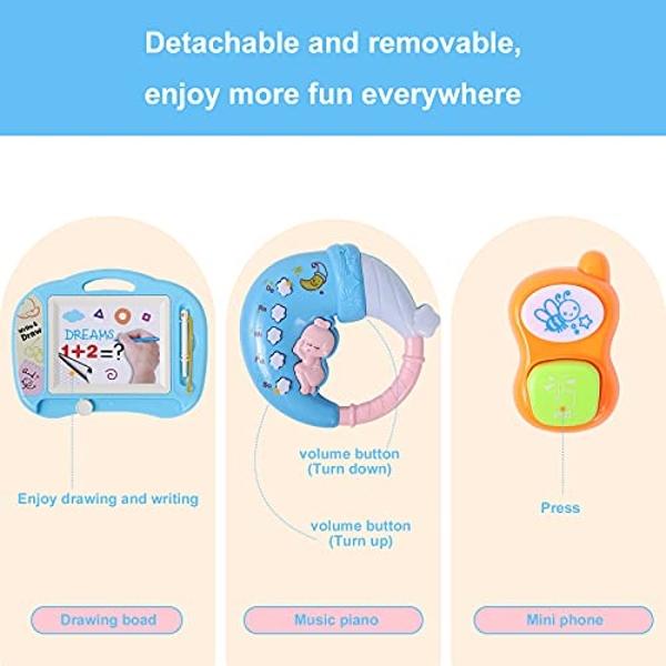 Cuterabit 2 in 1 Sit to Stand Baby Walker with Music and Light, Push Toys for Toddlers 1-3 for Learning to Walk, Baby Walking Toys 6 to 12 Months for Infants Babies Toddlers Boys G