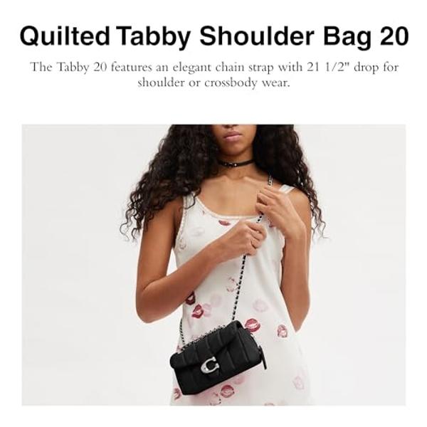 Coach Quilted Tabby Shoulder Bag 20 with Chain, LH/Black