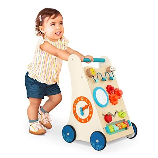 B. toys- Little Learning Steps- Wooden Activity Walker – 7 Educational Activities – Learning & Walking Toy for Toddlers – Stand, Push, Walk – 1 Year +