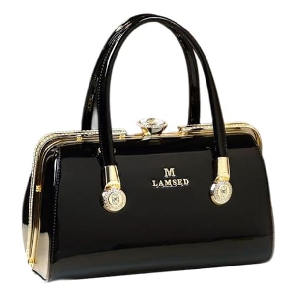 Jelly Crossbody Purse Shoulder Bag, Candy Color Tote Satchel Top-Handle Handbags for Women (Black)