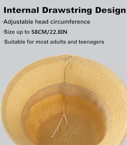 MEINICIY Womens Bucket Hat, Beach Sun Hat for Women, Sun Protection Bamboo Mesh Woven Foldable Packable, Beige