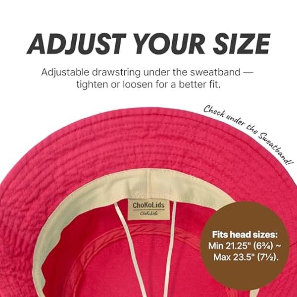 Hot Summer Bucket Hat - Trendy Cotton Sun Hat for Beach, Golf, Fishing - Fun Outdoor Vacation Boonie for Men and Women (French Rose)