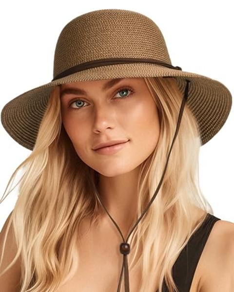 Sun Visor Hats Women Large Brim Summer UV Protection Beach Cap White