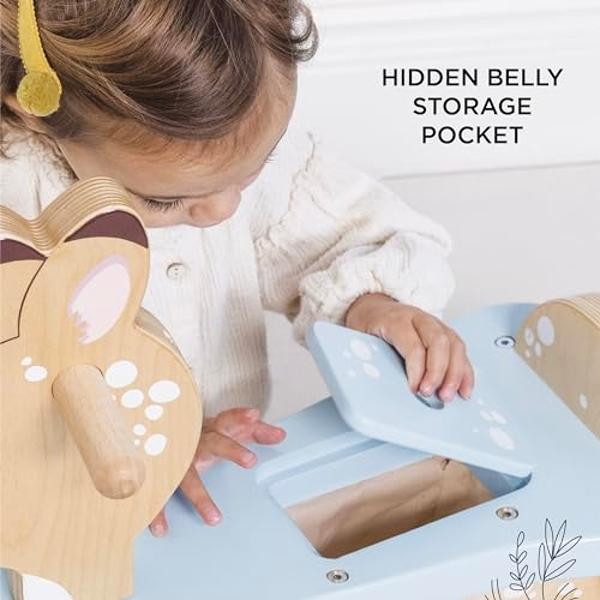 Le Toy Van - Petilou Wooden Ride On Deer Push Along Toy for Toddlers | Suitable for Boy Or Girl 1 Year Old +, Small