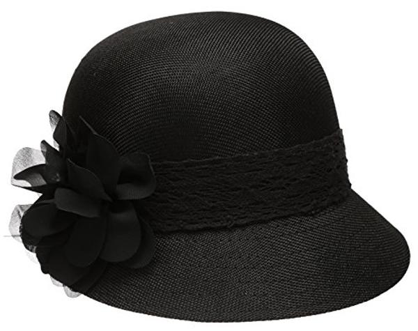 Floppy Big Beach Straw Hats for Women Foldable Summer Wide Brim Packable Oversized Sun Hat Womens Travel Straw Fedora Hat, Black-1
