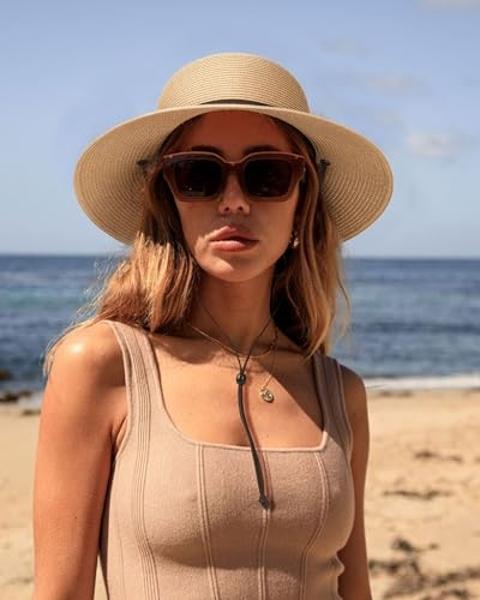 Sun Visor Hats Women Large Brim Summer UV Protection Beach Cap White