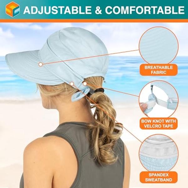 Floppy Big Beach Straw Hats for Women Foldable Summer Wide Brim Packable Oversized Sun Hat Womens Travel Straw Fedora Hat, Black-1