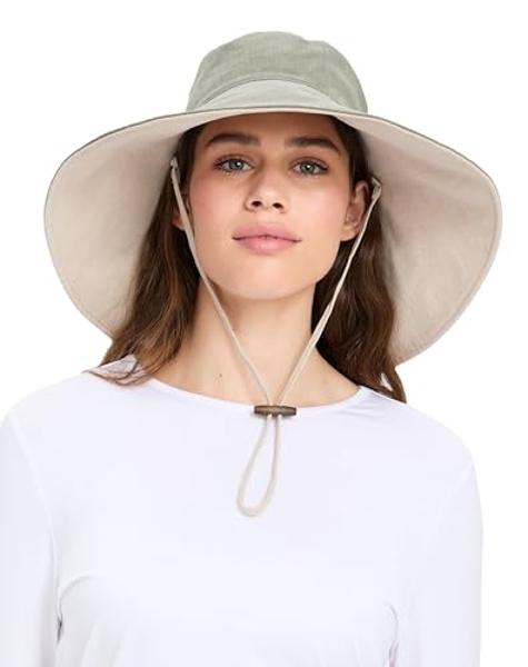 SUN CUBE Women Sun Hat for Outdoor UV Protection, Wide Brim Sun Hat Ponytail, Convertible Zip-Off Beach Hat Visor for Golf Gardening Pool Travel, Foldable Summer UPF50+ Visor Hat, 