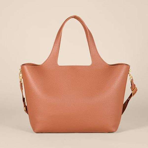 Amazon Essentials Women's Soft Tote Bag, Tan, One Size