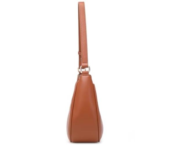 WSRYDJDL Crescent Shoulder Bags for Women Cute Hobo Tote Handbag Under the Arm Purses Mini Clutch Purse with Zipper Closure (Coffee)