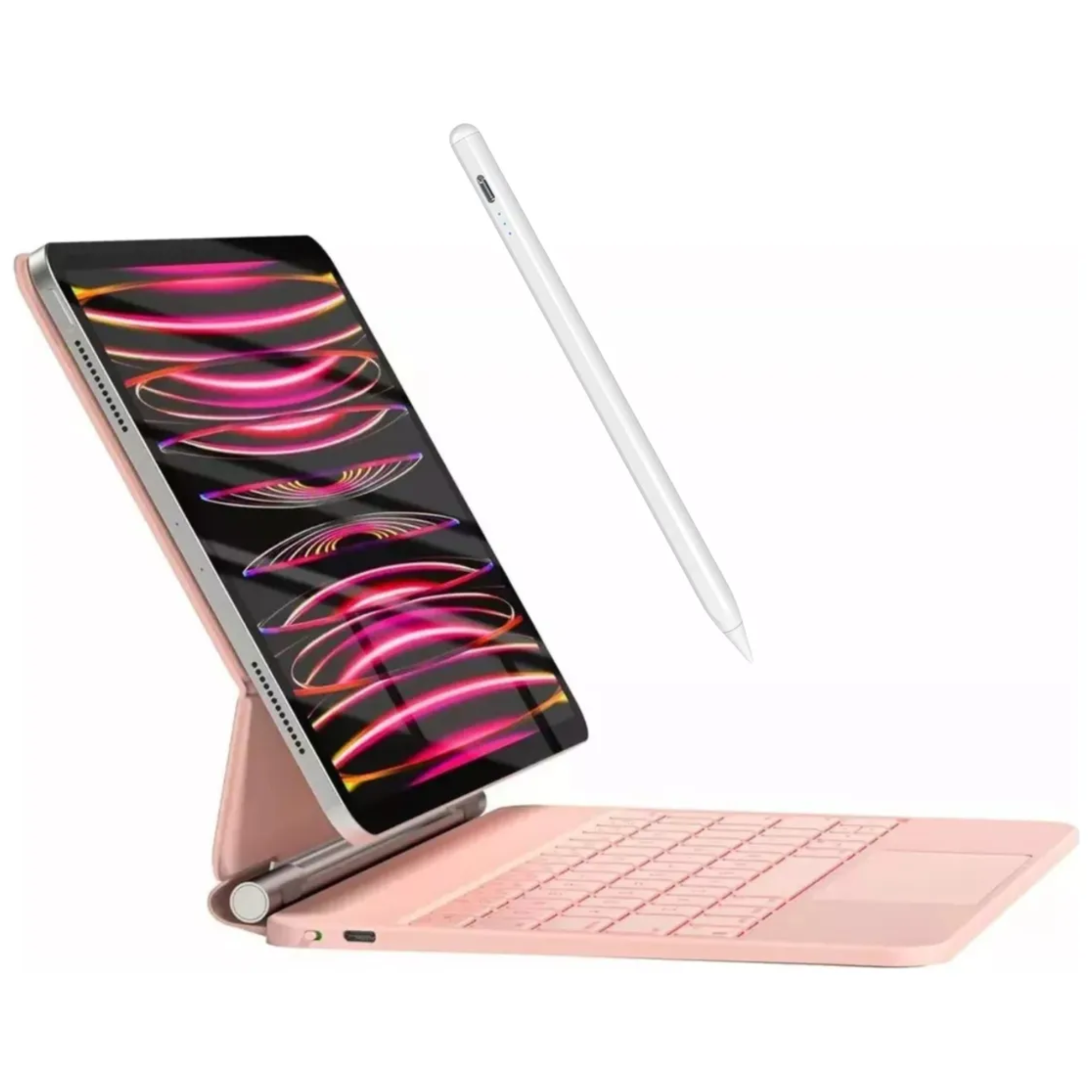 Magic Keyboard Funda Teclado Para iPad Mini 6/7 + Pencil Color Rosa