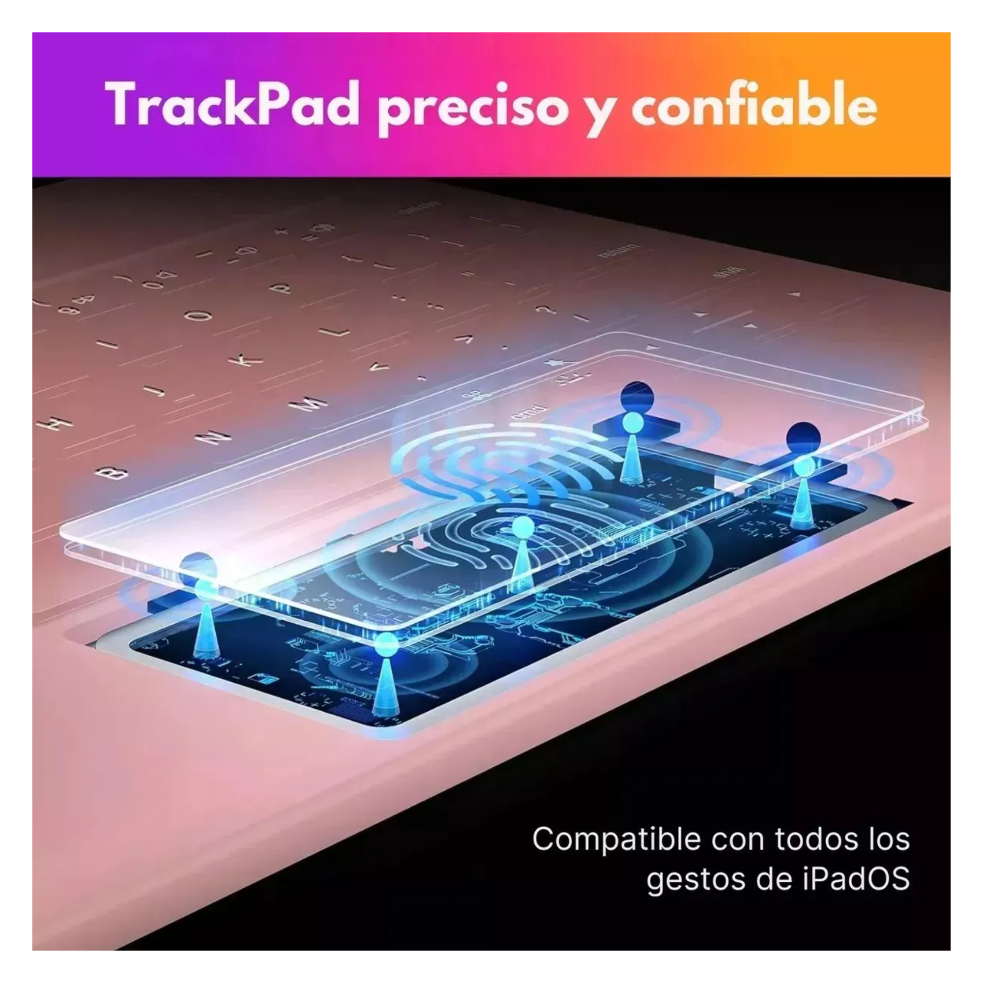 Magic Keyboard Funda Teclado Para iPad Mini 6/7 + Pencil Color Rosa