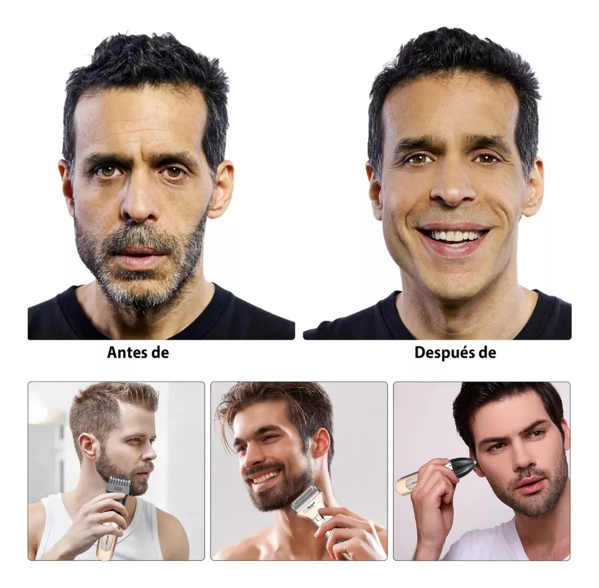 Electrica Rasuradora De Barba Nariz Cabello 3 En 1