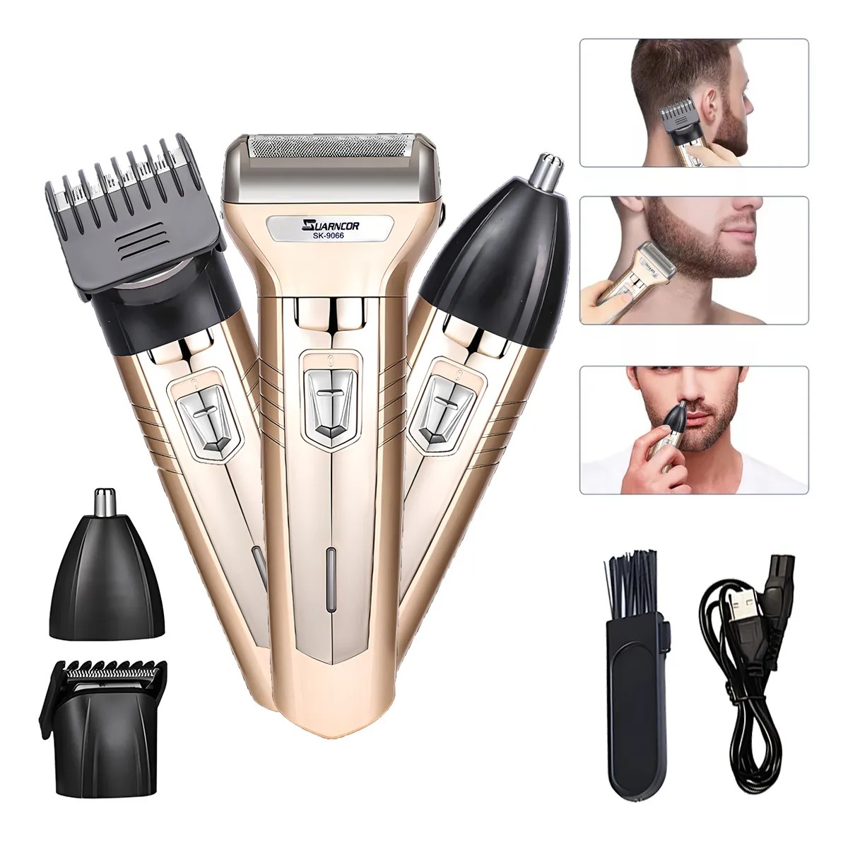 Electrica Rasuradora De Barba Nariz Cabello 3 En 1