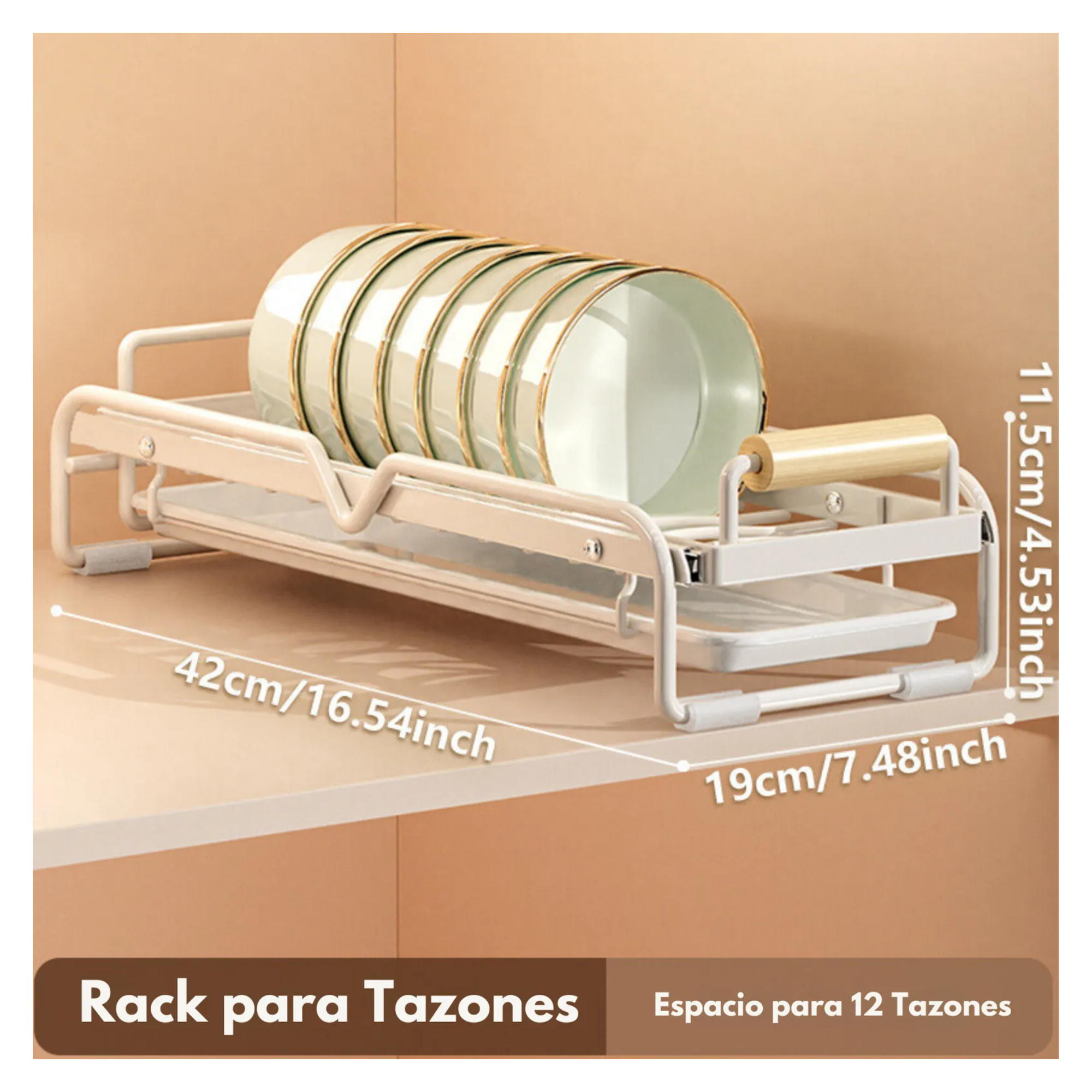 Estante Organizador Rack Deslizable Escurridor Para Cocina Color Blanco