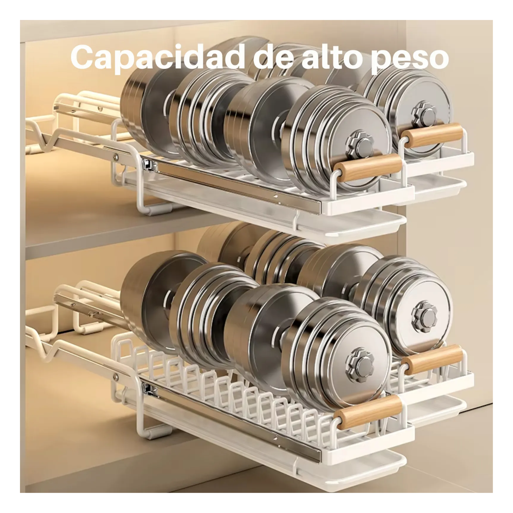 Estante Organizador Rack Deslizable Escurridor Para Cocina Color Blanco