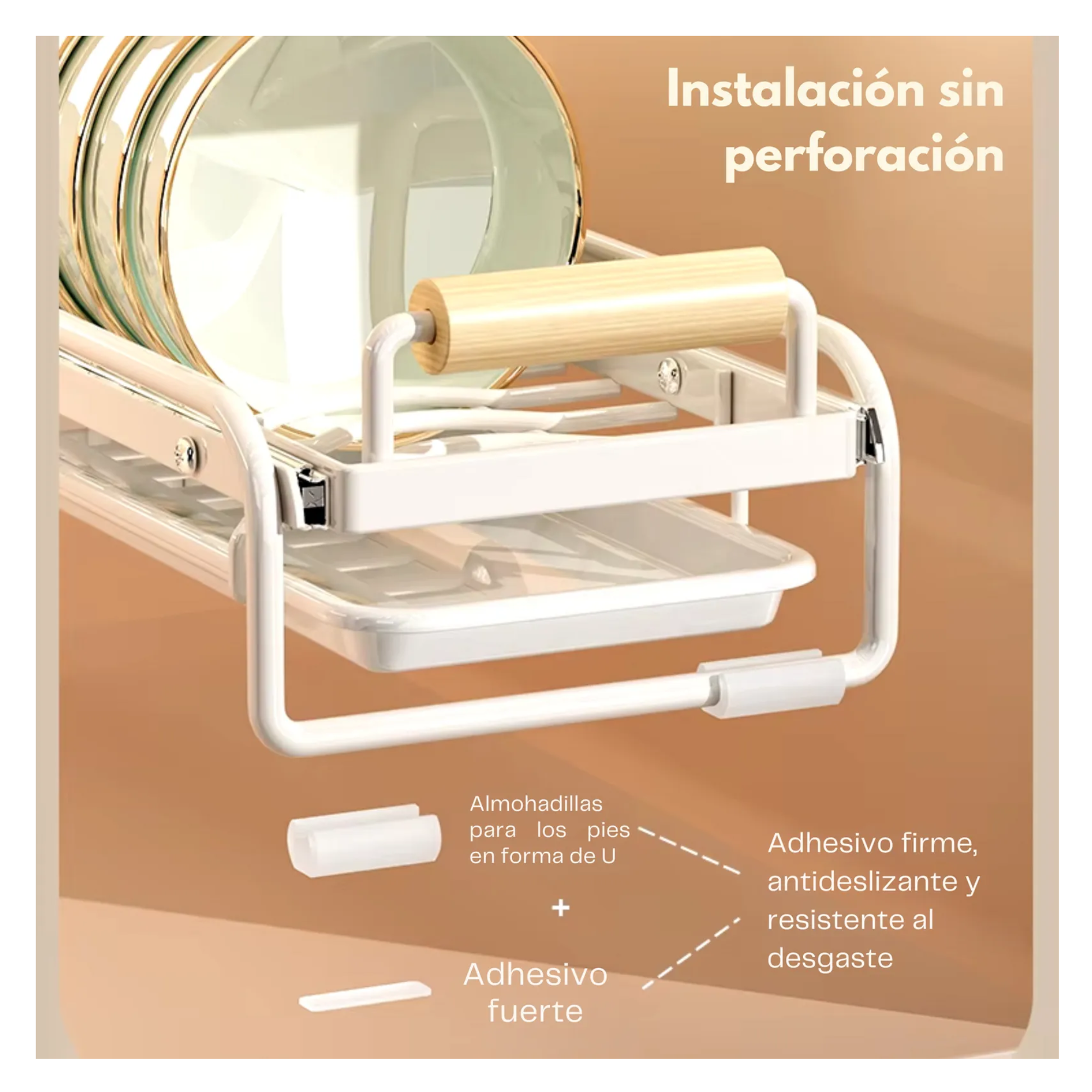Estante Organizador Rack Deslizable Escurridor Para Cocina Color Blanco