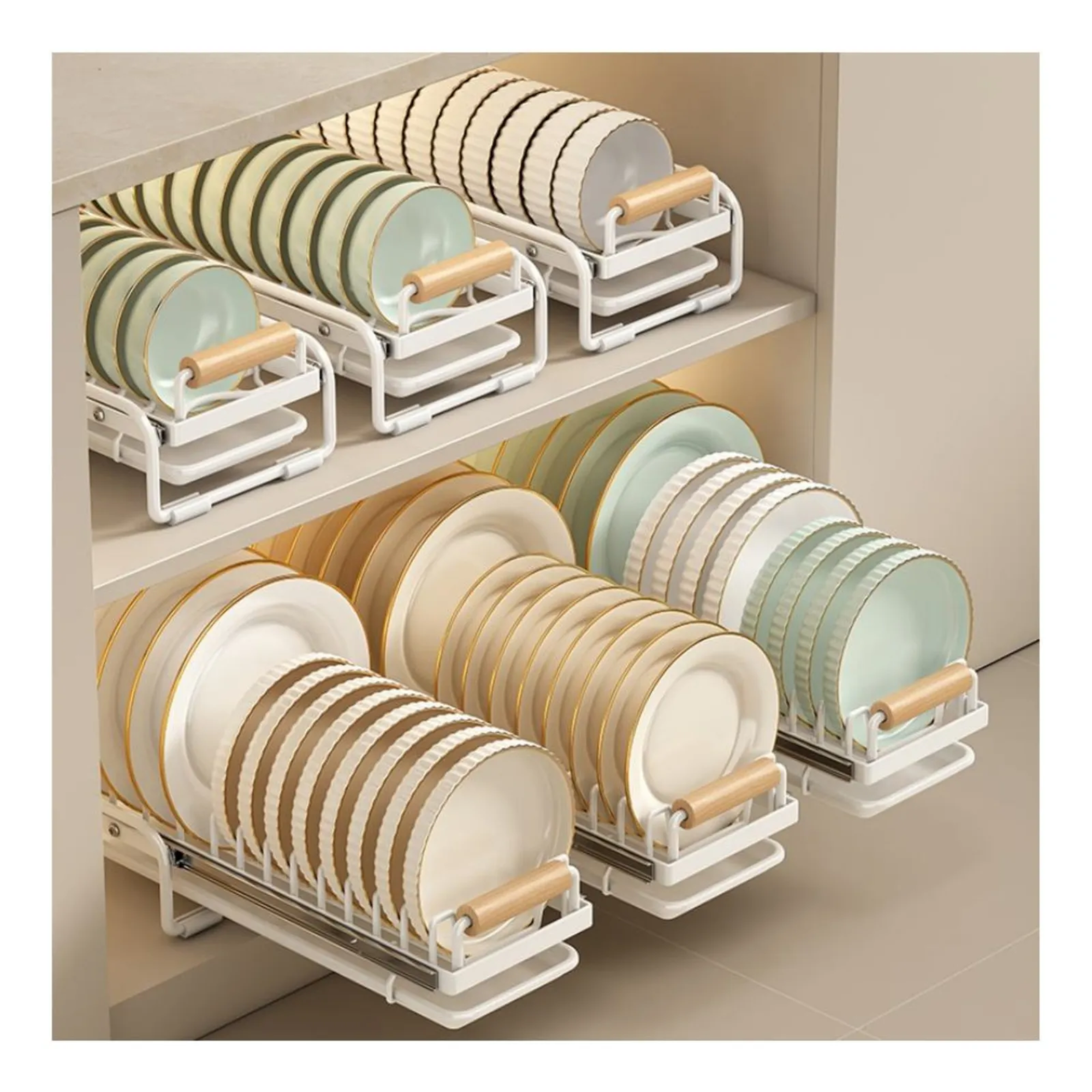Estante Organizador Rack Deslizable Escurridor Para Cocina Color Blanco
