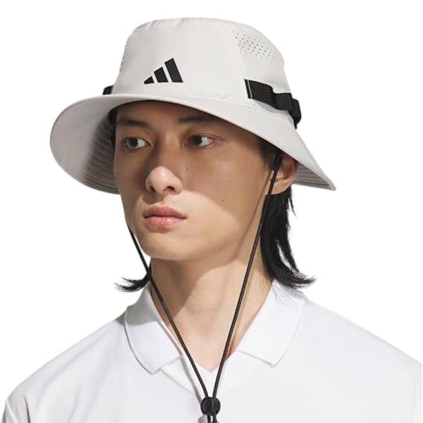 adidas Men's Victory Bucket Hat Outdoors and Sideline Wide Brim Style for Sun Protection, Wonder Alumina Grey/Black/5.0, Small-Medium