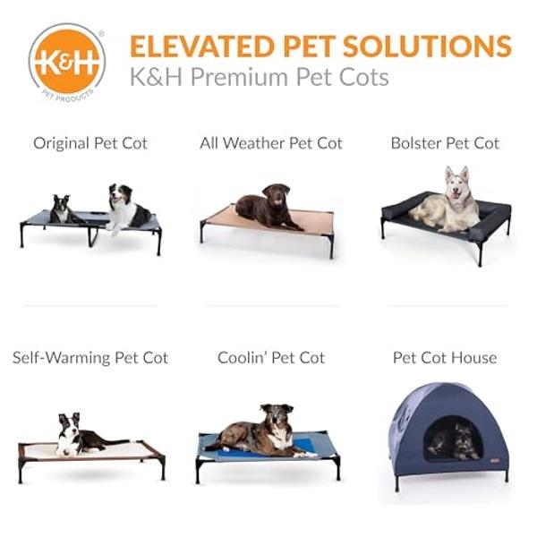 K&H Pet Products Elevated Cooling Outdoor Dog Bed Portable Raised Dog Cot Replacement Cover Only Gray/Black Mesh Large 42 X 30 Inches (Cot NOT Included)
