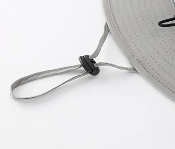 Unisex Outdoor Mesh Sun Hat Camouflage Boonie Bucket Hats Fishing Hats with String Gray, 55 60cm