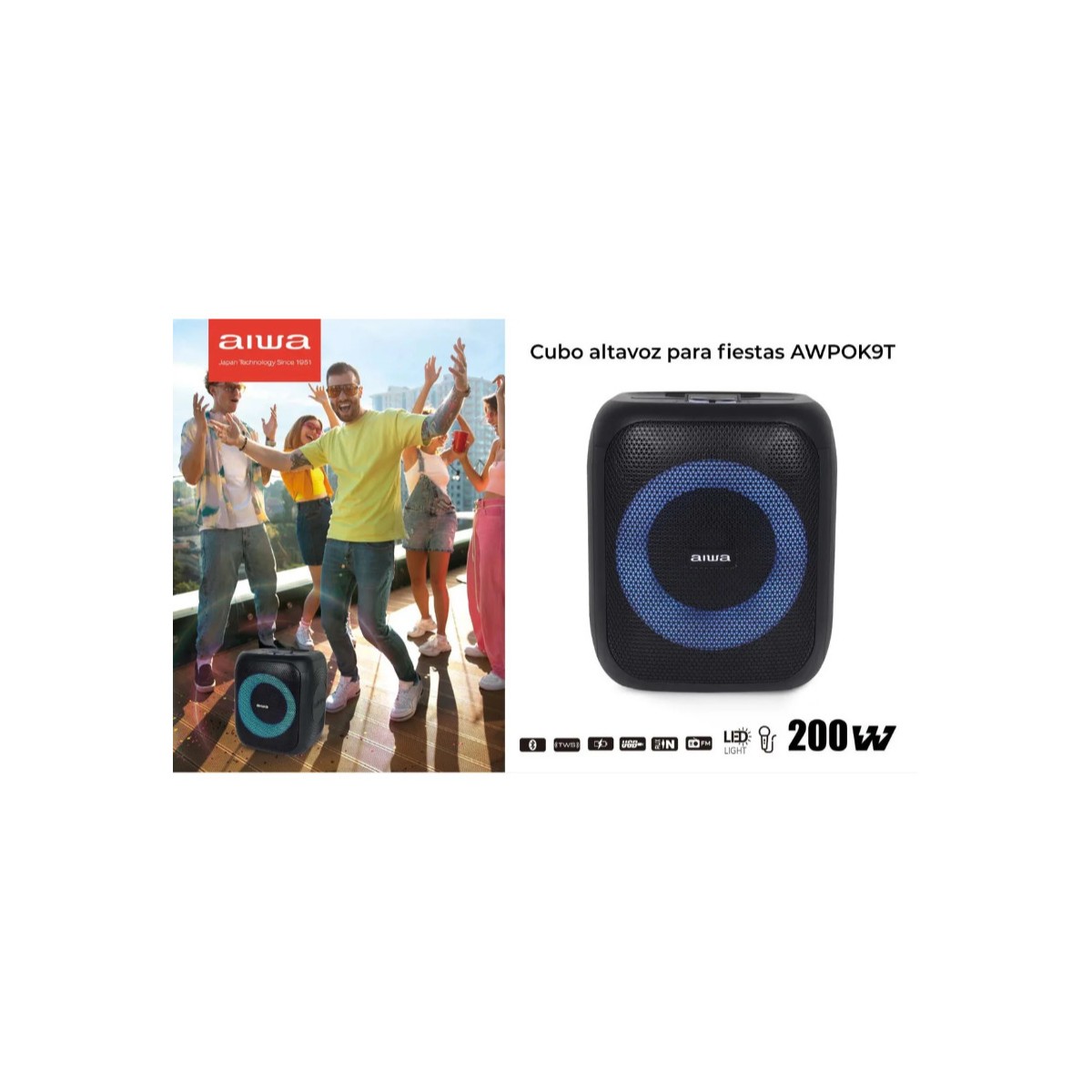 Bocina 8 Pulgadas Aiwa 200 W AWPOK9T