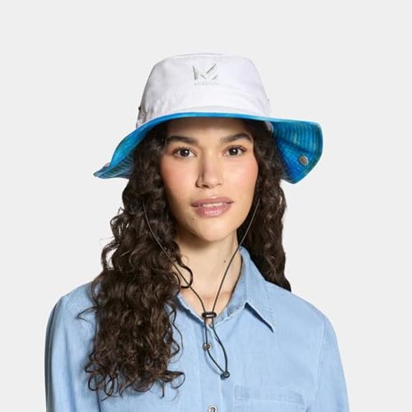 MISSION Cooling UPF Bucket Hat - Unisex Sun Hat for Hiking, Golfing & Fishing - Sweat & Water Activated Technology, Turn Light Gray