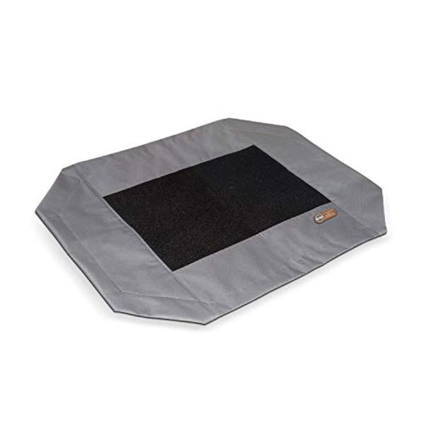 K&H Pet Products Elevated Cooling Outdoor Dog Bed Portable Raised Dog Cot Replacement Cover Only Gray/Black Mesh Large 42 X 30 Inches (Cot NOT Included)