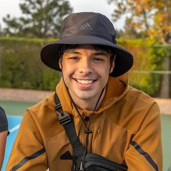 adidas Men's Victory Bucket Hat Outdoors and Sideline Wide Brim Style for Sun Protection, Wonder Alumina Grey/Black/5.0, Small-Medium