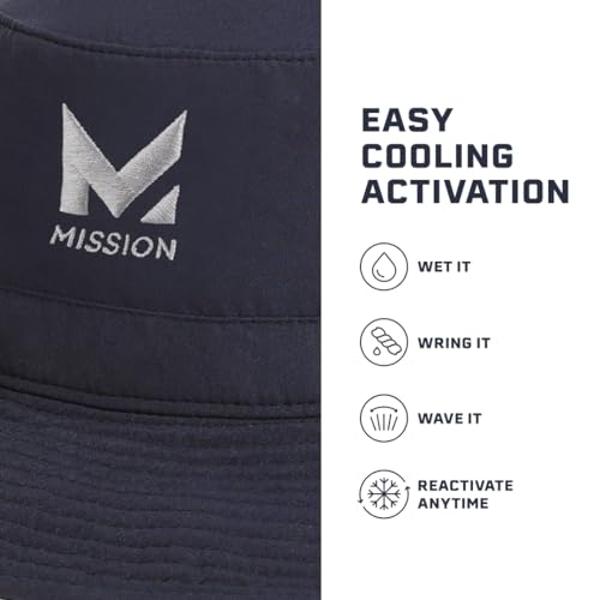 MISSION Cooling UPF Bucket Hat - Unisex Sun Hat for Hiking, Golfing & Fishing - Sweat & Water Activated Technology, Navy