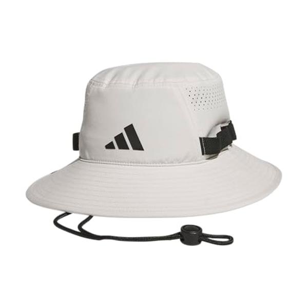 adidas Men's Victory Bucket Hat Outdoors and Sideline Wide Brim Style for Sun Protection, Wonder Alumina Grey/Black/5.0, Small-Medium