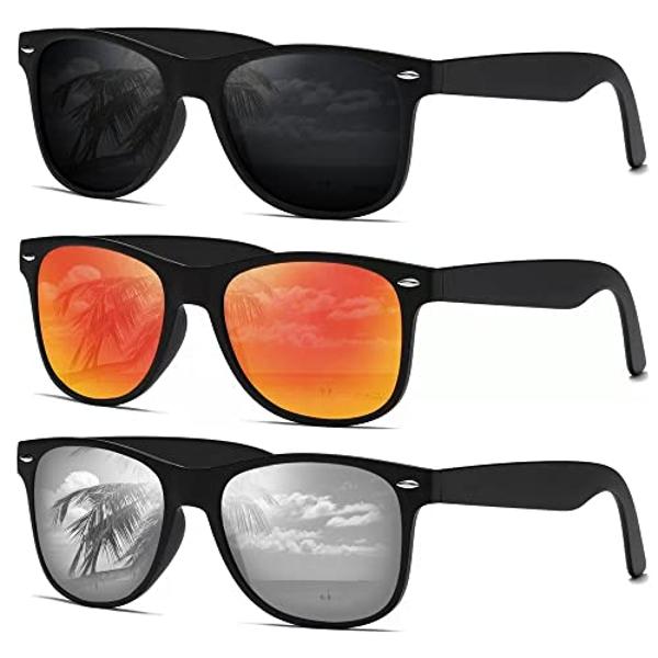DEMIKOS Sunglasses Men Polarized Sunglasses for Womens Trendy Retro Mirror Lens for Driving Fishing UV400 Protection