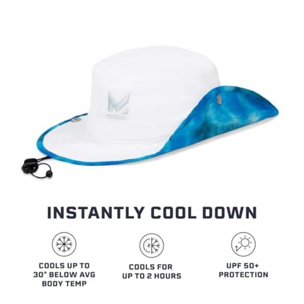 MISSION Cooling UPF Bucket Hat - Unisex Sun Hat for Hiking, Golfing & Fishing - Sweat & Water Activated Technology, Turn Light Gray