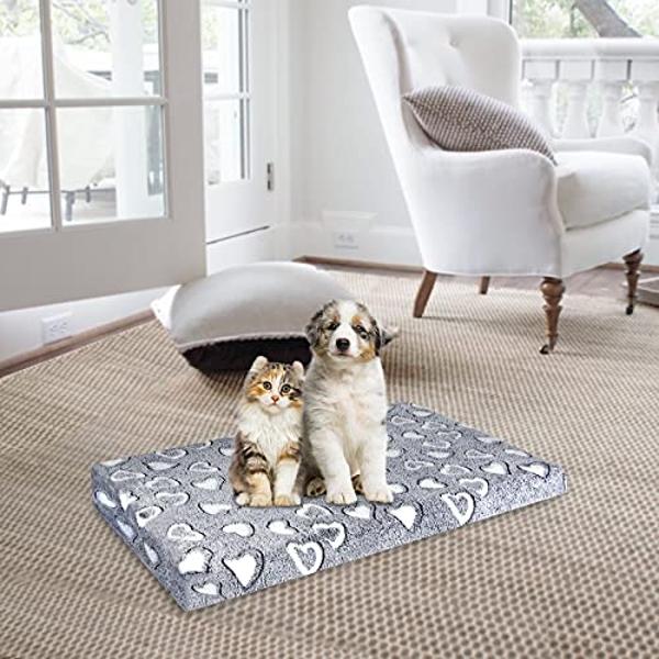 VANKEAN Reversible Cool and Warm Dog Bed Mat for Crates - Stylish Pad With Waterproof Inner Linings and Removable Machine Washable Cover, Firm Support for Small to XX-Large Dogs, G