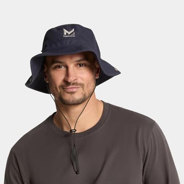 MISSION Cooling UPF Bucket Hat - Unisex Sun Hat for Hiking, Golfing & Fishing - Sweat & Water Activated Technology, Navy