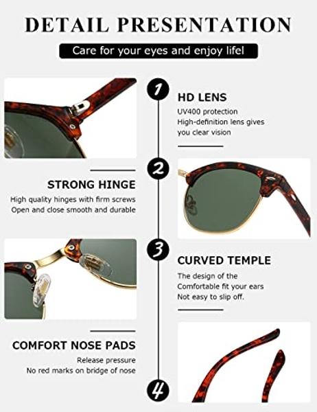LYZOIT Square Oversized Sunglasses for Women Men Big Flat Top 2 pack Fashion Shield Large UV Protection Rimless Shades Black Mirrored Green