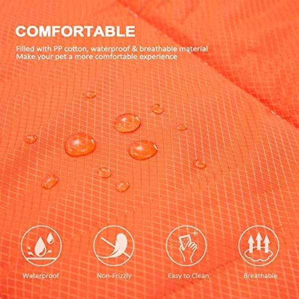 BDEUS 51x35In Extra Large Size Outdoor Dog Bed, Waterproof & Portable Camping Travel Pet Mat, Easy to Clean, Washable Odor Resistant Pet Cooling Pad (Orange)