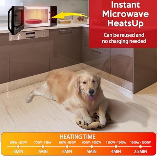Original Pet Heating Pad Microwave, Snuggle Warming Safe Outdoor Newborn Kitten Puppy Pet Bed Warmer, Gel Reusable Heat Disc, Waterproof Heating Disk for Dog, Cat, Rabbit and Guine