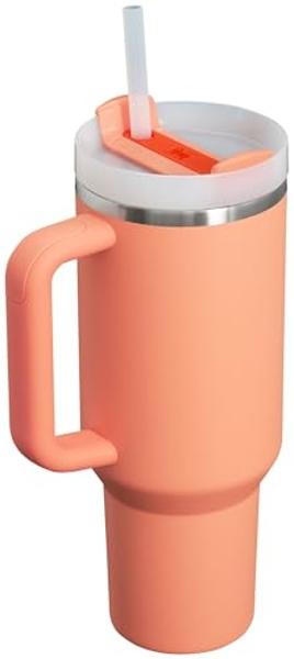 Stanley Quencher H2.0 Tumbler with Handle and Straw 40 oz | Flowstate 3-Position Lid | Cup Holder Compatible for Travel | Insulated Stainless Steel Cup | BPA-Free | Nectarine